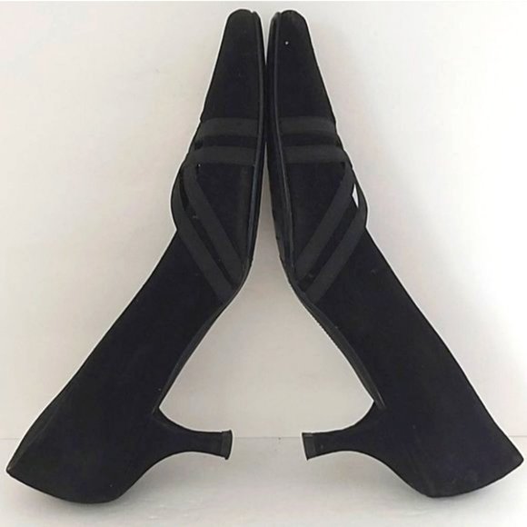 STUART WEITZMAN | Women's Suede Heels Black Size 7.5 - Picture 6 of 8